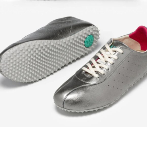 NEW PLAE Leather Sun Metallic Sneakers in hematite color unisex 725 3t2 - Picture 10 of 16